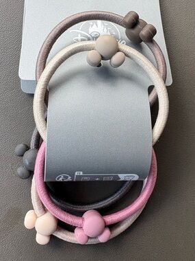 NWT, Exclusive Disney Parks Hair Ties 5 pack, Gray Beige Pink Brown